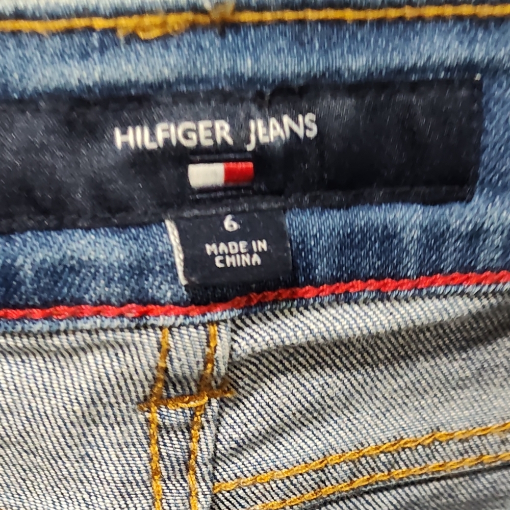 Tommy Hilfiger Tribeca Denim Jeans Embroidered Paisley Floral Red Blue Beige, 6 - Picture 5 of 7